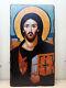 Ensemble De Deux Icônes Orthodoxes Grecques Faites à La Main : Pantocrator Et Vierge Marie Avec Jésus.