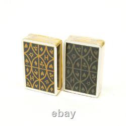 Ensemble de deux jeux de cartes mini HERMES pour collectionneurs Noir / Blanc / Bronze RARE