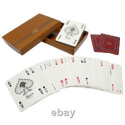 Ensemble de deux paires de cartes à jouer Gucci avec logo G entrelacé de la ligne Sherry en bordeaux.