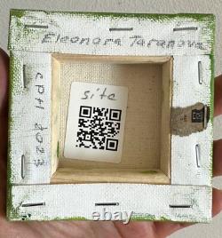 Ensemble de deux peintures à l'huile originales de papillons, petites, impressionnistes, collectionnables 4 x 4.