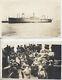 Ensemble De Deux Photographies De L'uss Marica - Vue Du Navire Sur L'eau, Passagers à Bord.