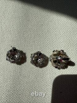 Ensemble de deux pièces en argent sterling, 925, topaze bleue et pierres, boucles d'oreilles et bague, taille 7