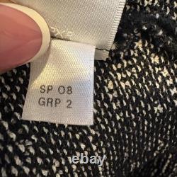 Ensemble de deux pièces en tricot tweed St John : blazer et jupe noir et blanc taille 14