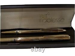 Ensemble de deux stylos Mont Blanc Noblesse, stylo-plume et stylo à bille