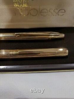 Ensemble de deux stylos Mont Blanc Noblesse, stylo-plume et stylo à bille