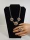 Ensemble De Fleurs En Cristal Rétro De Brighton Avec Collier Réversible Bicolore Et Bague
