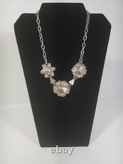 Ensemble de fleurs en cristal rétro de Brighton avec collier réversible bicolore et bague