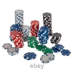 Ensemble de jetons de poker de casino 500 pièces Texas Hold'em jeu de cartes professionnel & mallette