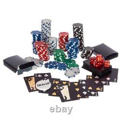 Ensemble de jetons de poker de casino 500 pièces Texas Hold'em jeu de cartes professionnel & mallette