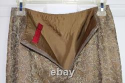 Ensemble de jupe en dentelle dorée 2 pièces JS des années 90, tenue de soirée, manches transparentes, taille 6