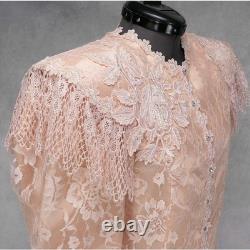 Ensemble de jupe en dentelle pêche VTG élégant Lorrie Kabala 2 pièces des années 1980, taille 4-6 éblouissant.