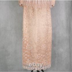Ensemble de jupe en dentelle pêche VTG élégant Lorrie Kabala 2 pièces des années 1980, taille 4-6 éblouissant.