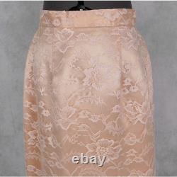 Ensemble de jupe en dentelle pêche VTG élégant Lorrie Kabala 2 pièces des années 1980, taille 4-6 éblouissant.