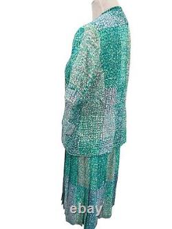 Ensemble de jupe en soie Anne Crimmins Umi Collections taille 12 manches courtes vintage années 80