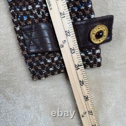 Ensemble de jupe et blazer à double boutonnage en tweed St John Collection pour femmes, taille 6