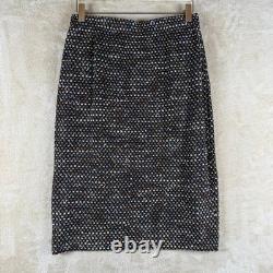 Ensemble de jupe et blazer à double boutonnage en tweed St John Collection pour femmes, taille 6