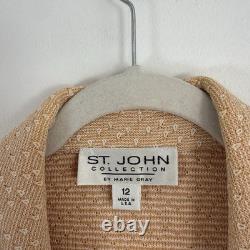 Ensemble de jupe et blazer en tricot orange Santana de la collection St John pour femmes 12/6