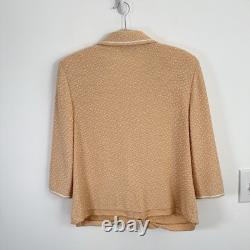 Ensemble de jupe et blazer en tricot orange Santana de la collection St John pour femmes 12/6