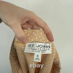 Ensemble de jupe et blazer en tricot orange Santana de la collection St John pour femmes 12/6