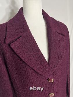Ensemble de jupe et veste en tricot St. John Collection Marie Gray 2 pièces taille 14 bordeaux
