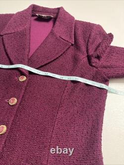 Ensemble de jupe et veste en tricot St. John Collection Marie Gray 2 pièces taille 14 bordeaux