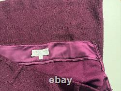 Ensemble de jupe et veste en tricot St. John Collection Marie Gray 2 pièces taille 14 bordeaux