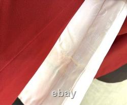 Ensemble de kimono en pure soie à manches longues, crêpe, deux couleurs, jaune moutarde, matcha Ensemble de kimono en pure soie à manches longues, crêpe, deux couleurs, jaune moutarde, matcha