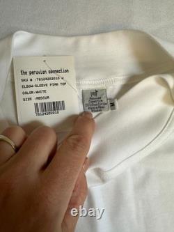 Ensemble de pantalon Peruvian Connection, haut en coton Pima blanc taille M, pantalon taille S À LIRE