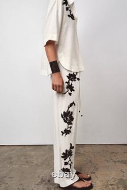 Ensemble de pantalon et chemise brodé floral Zara Zw Collection