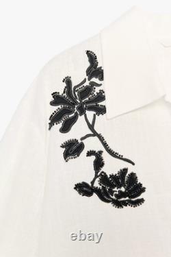 Ensemble de pantalon et chemise brodé floral Zara Zw Collection