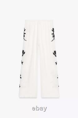 Ensemble de pantalon et chemise brodé floral Zara Zw Collection