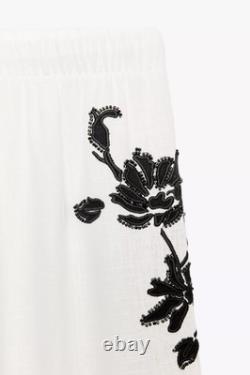 Ensemble de pantalon et chemise brodé floral Zara Zw Collection