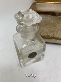 Ensemble de parfum Rimmel antique du 19e siècle, deux flacons en verre dans un étui de voyage en velours, Londres