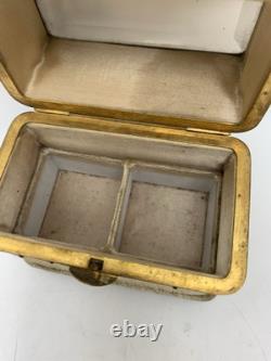 Ensemble de parfum Rimmel antique du 19e siècle, deux flacons en verre dans un étui de voyage en velours, Londres