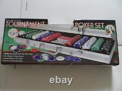 Ensemble de poker de tournoi dans un coffret en aluminium - 500 jetons de poker de qualité double tonalité de 7,2g