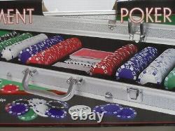 Ensemble de poker de tournoi dans un coffret en aluminium - 500 jetons de poker de qualité double tonalité de 7,2g