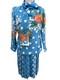 Ensemble De Tailleur En Soie Anne Crimmins Umi Collections à Pois Bleus Taille 12 Vintage Années 80