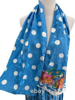 Ensemble de tailleur en soie Anne Crimmins Umi Collections à pois bleus taille 12 vintage années 80