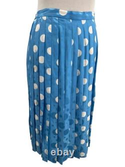 Ensemble de tailleur en soie Anne Crimmins Umi Collections à pois bleus taille 12 vintage années 80