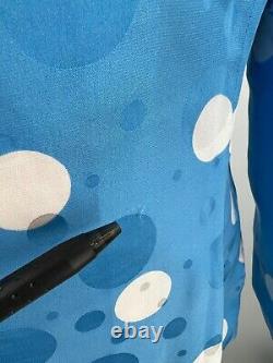 Ensemble de tailleur en soie Anne Crimmins Umi Collections à pois bleus taille 12 vintage années 80