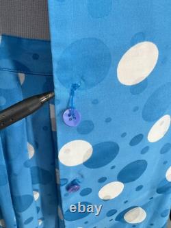 Ensemble de tailleur en soie Anne Crimmins Umi Collections à pois bleus taille 12 vintage années 80
