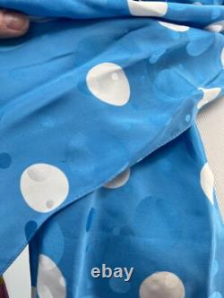 Ensemble de tailleur en soie Anne Crimmins Umi Collections à pois bleus taille 12 vintage années 80