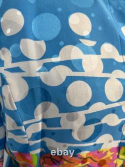 Ensemble de tailleur en soie Anne Crimmins Umi Collections à pois bleus taille 12 vintage années 80