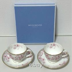 Ensemble de tasse et sous-tasse Collection Blossom de Wedgwood Printemps Deux Japon Sakura Rose Blanc