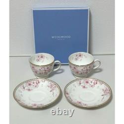 Ensemble de tasse et sous-tasse Collection Blossom de Wedgwood Printemps Deux Japon Sakura Rose Blanc