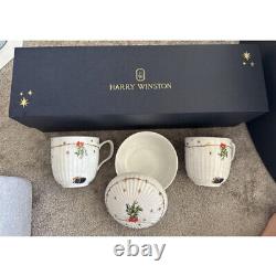 Ensemble de tasses Harry Winston, édition limitée, dans une boîte avec une assiette et un couvercle neufs et non utilisés