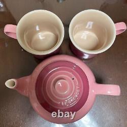 Ensemble de théière Le Creuset Une petite théière et deux mugs SS Rose Quartz Pink