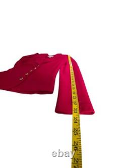 Ensemble de tricot 2 pièces St. John : veste et jupe ROUGE, taille 6