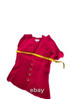 Ensemble de tricot 2 pièces St. John : veste et jupe ROUGE, taille 6
