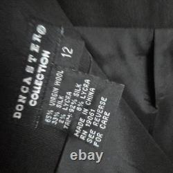 Ensemble de veste et jupe en tuxedo en laine et soie noire et blanche Doncaster pour femmes taille 12